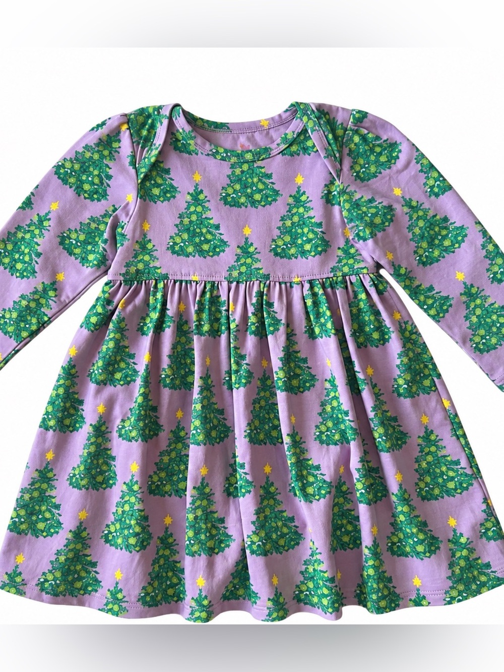 Pink Chicken 12-18M Christmas Tree Bodysuit Dress Purple Holiday